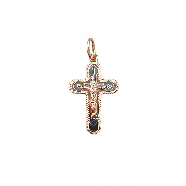 Золотий хрестик червоного з білим кольору