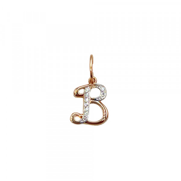 Золотий кулон червоного кольору з цирконом