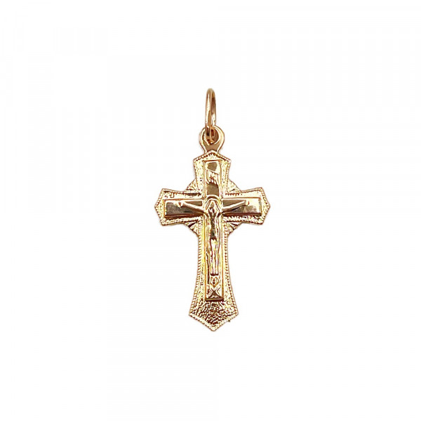 Хрестик з червоного золота