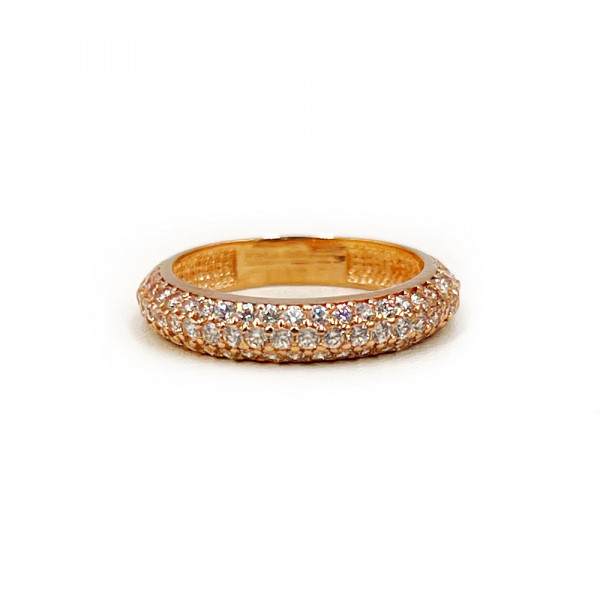 Каблучка з золота у червоному кольорі з цирконом