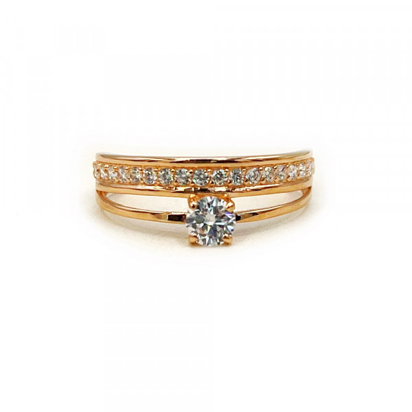 Золота каблучка з цирконом