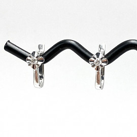 Сережки з білого золота з жовтими діамантами