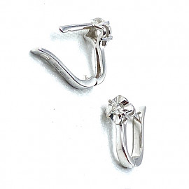 Сережки з білого золота з жовтими діамантами