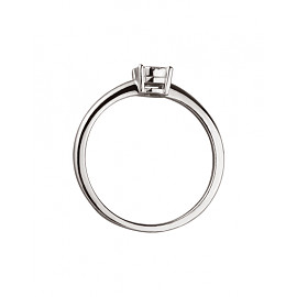 Золотое кольцо в белом цвете с белыми бриллиантами