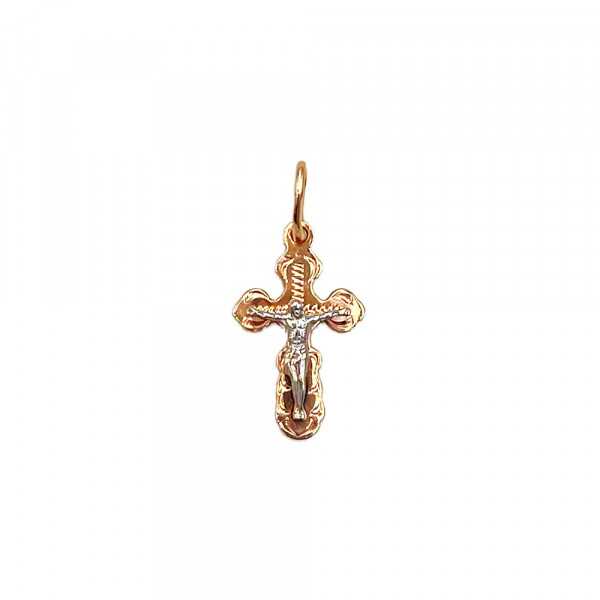 Золотий хрестик червоного з білим кольору