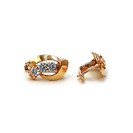 Сережки з червоного золота з цирконом 01-200379275