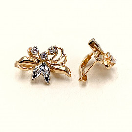 Золотые серьги с цирконом 01-200397975