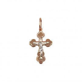 Хрестик з червоного з білим золота 01-200809075