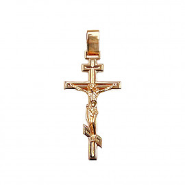 Золотой крестик в красном цвете 01-200814175