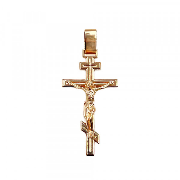 Золотой крестик в красном цвете