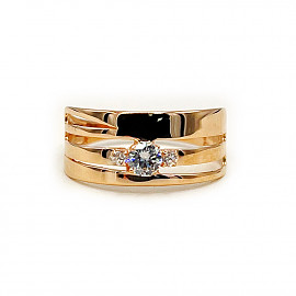 Каблучка з золота у червоному кольорі з цирконом 01-200819975
