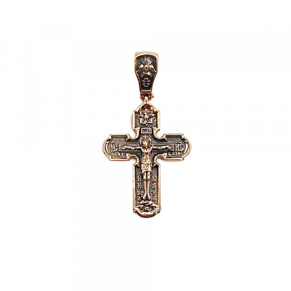 Крестик из золота в красном цвете