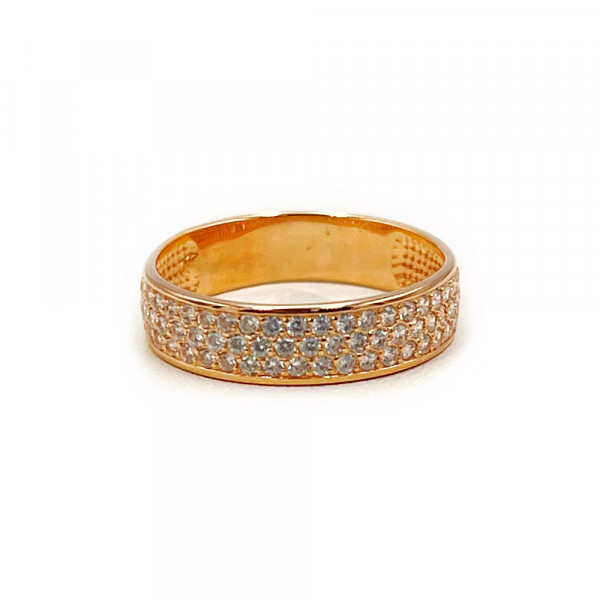 Каблучка з золота червоного кольору з цирконом