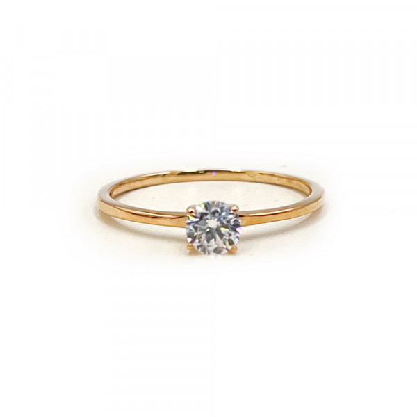 Каблучка з золота у червоному кольорі з цирконом