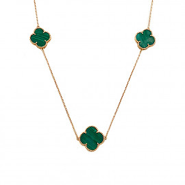 Золотое колье красного цвета с цирконом 01-200916075