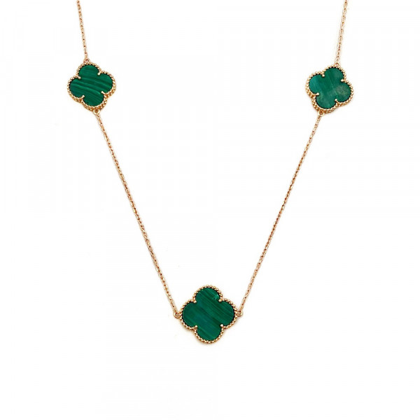 Золотое колье красного цвета с цирконом