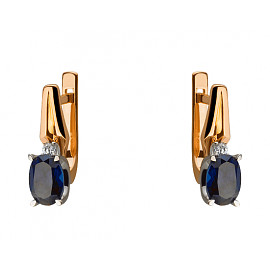 Сережки з золота червоного з білим кольору з цирконом 01-19252776