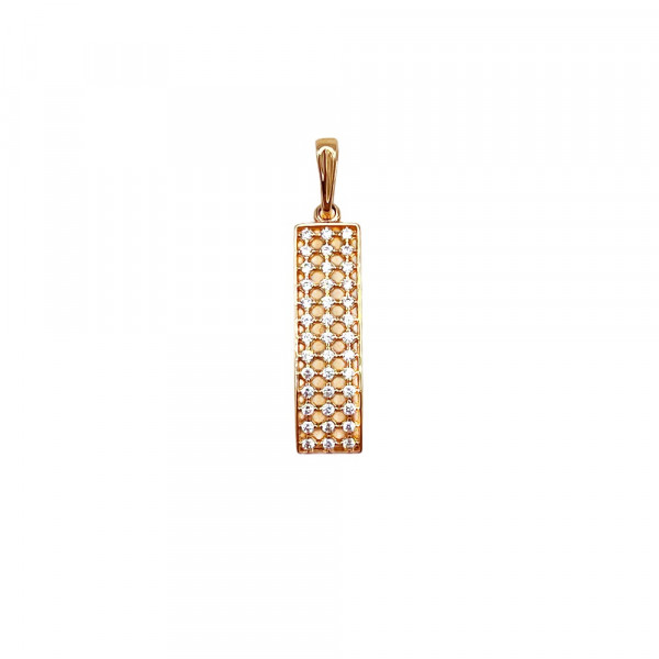 Кулон з золота у червоному кольорі з цирконом