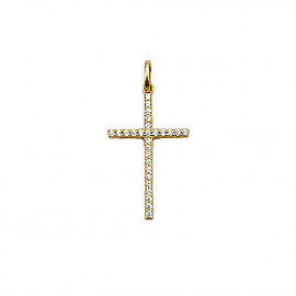 Хрестик з золота з цирконом 01-200246876