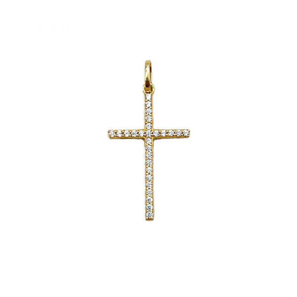 Хрестик з золота з цирконом