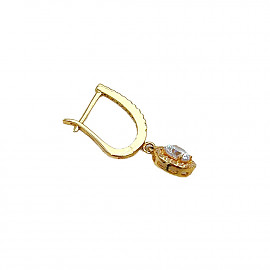 Сережки з золота жовтого кольору з цирконом