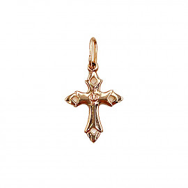 Золотой крестик красного цвета 01-200338876