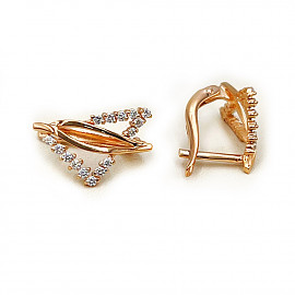 Серьги из красного золота с цирконом 01-200545476