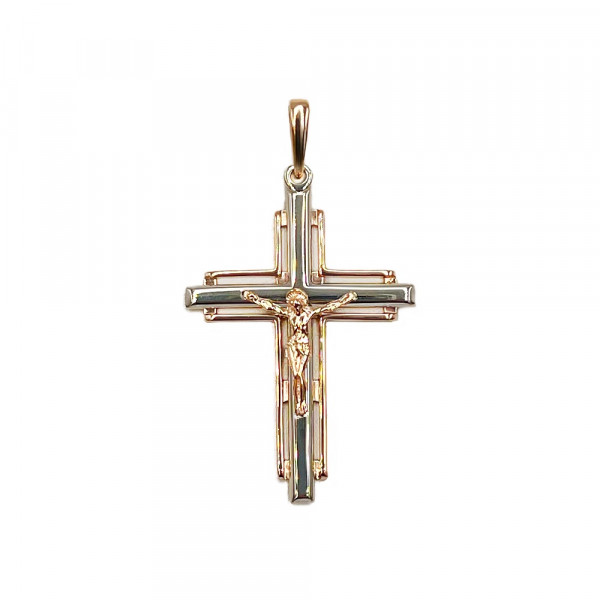 Золотой крестик красного с белым цвета