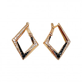 Серьги из золота в красном цвете с цирконом 01-200768476