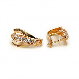 Серьги из золота красного цвета с цирконом 01-200773076