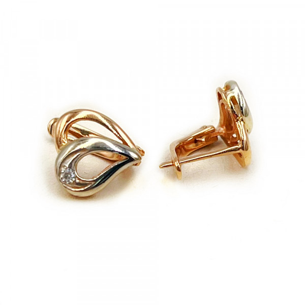 Золоті сережки з цирконом