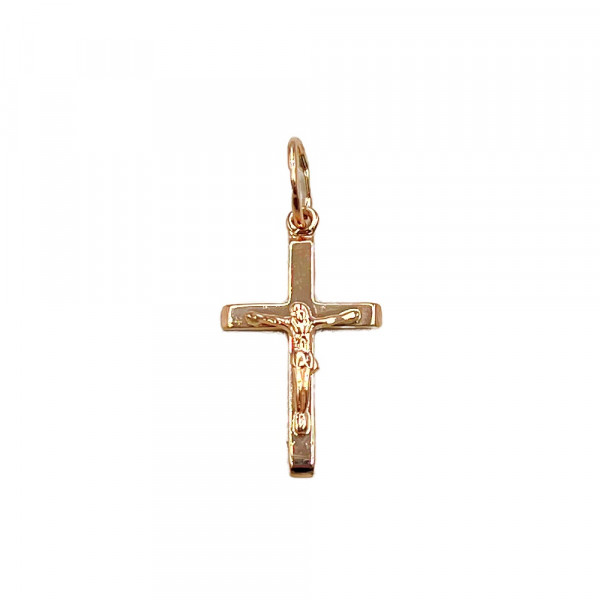 Хрестик з червоного золота