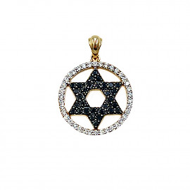 Кулон из золота в желтом с белым цвете с белыми бриллиантами 01-200804876