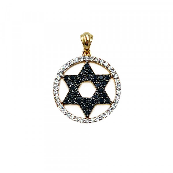 Кулон из золота в желтом с белым цвете с белыми бриллиантами