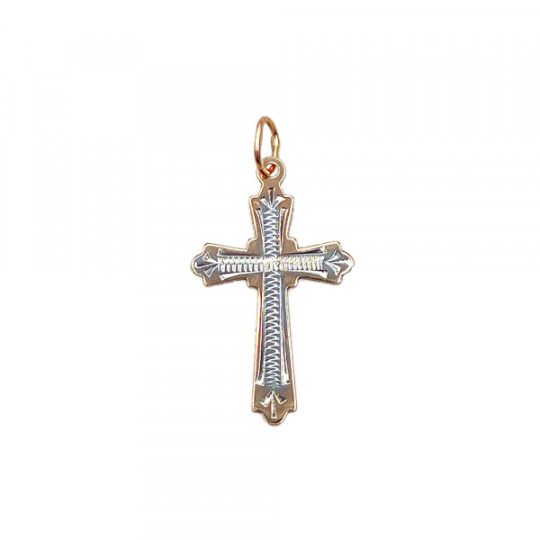 Золотий хрестик червоного з білим кольору