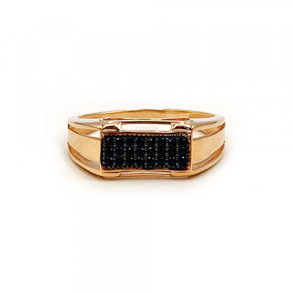 Перстень з червоного золота з цирконом