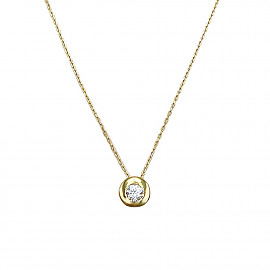 Кольє з золота жовтого кольору з цирконом 01-200819976