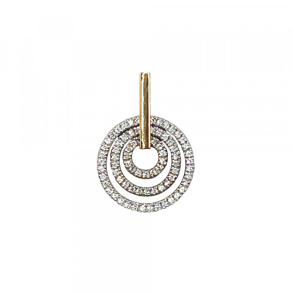 Кулон з золота червоного з білим кольору з цирконом