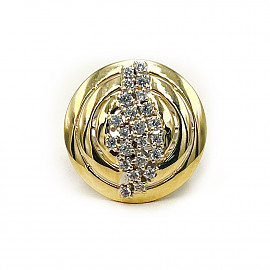 Золотое кольцо в желтом с белым цвете с цирконом 01-200865576