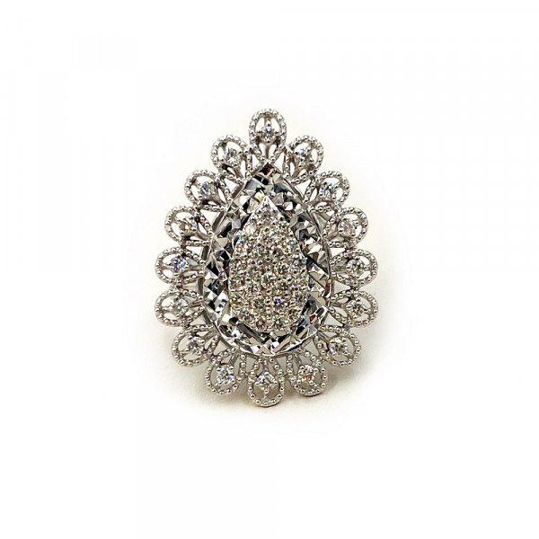 Кольцо из золота белого цвета с желтыми бриллиантами