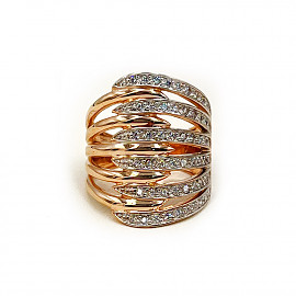 Каблучка з золота з цирконом 01-200897876