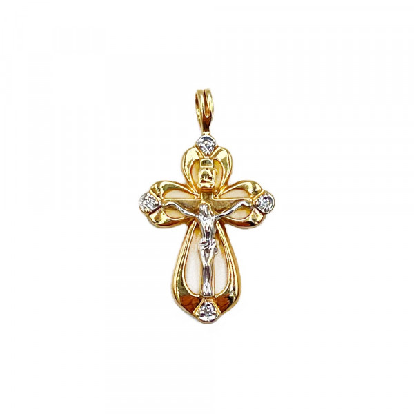 Золотий хрестик з цирконом