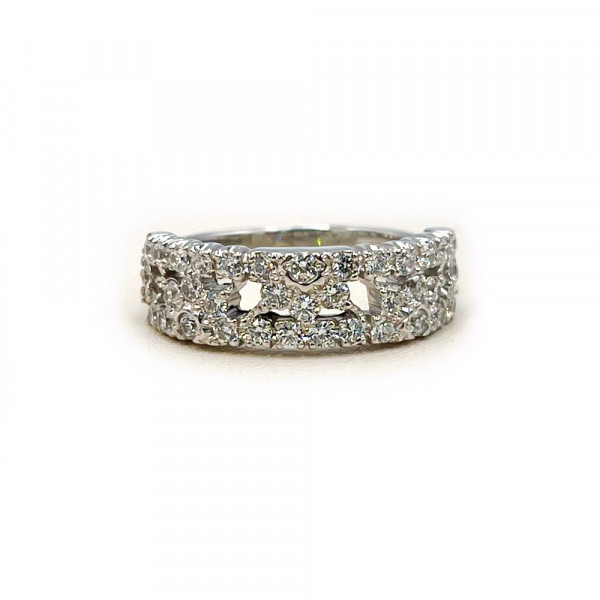 Золотое кольцо в белом цвете с цирконом