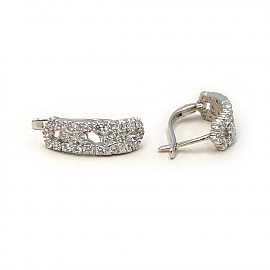 Серьги из белого золота с цирконом 01-200267177