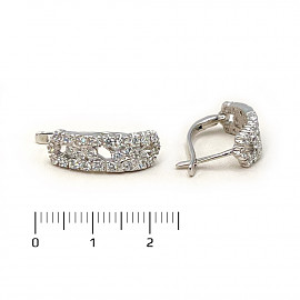 Серьги из белого золота с цирконом