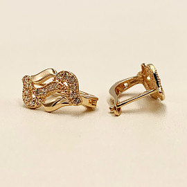 Серьги из золота красного цвета с цирконом 01-200317677