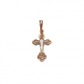 Золотой крестик красного с белым цвета 01-200761977