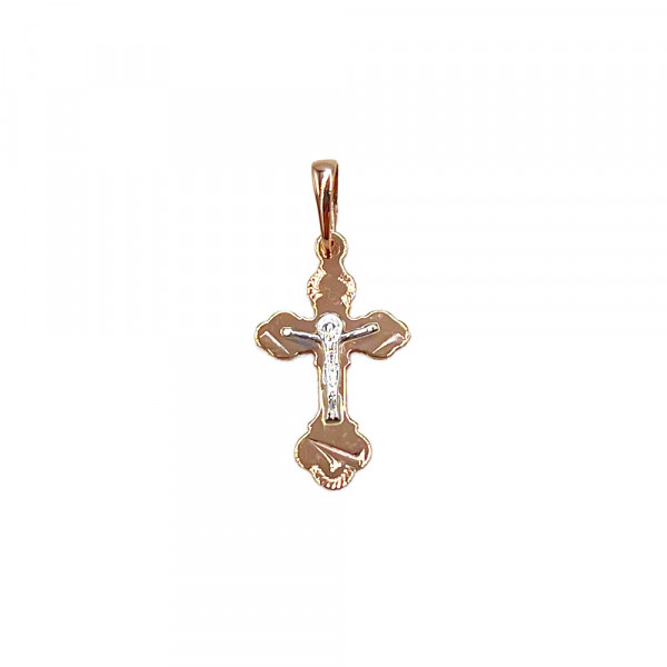 Золотой крестик красного с белым цвета