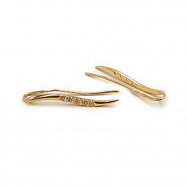 Серьги из золота красного цвета с цирконом 01-200768477