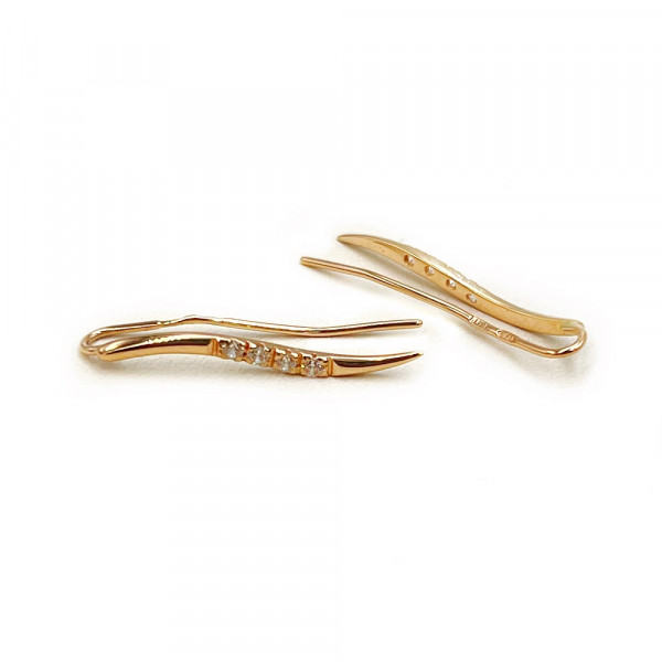 Серьги из золота красного цвета с цирконом